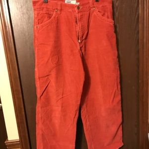 Vintage wide leg orange corduroy cropped pants